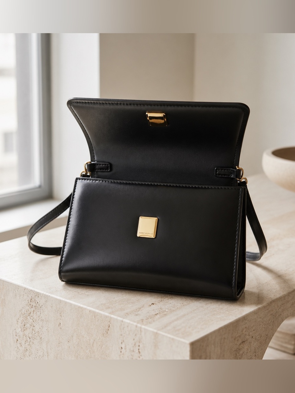 Tory Burch Black Patent Top-Handle Women’s Mini Handbag - Picture 4 of 10